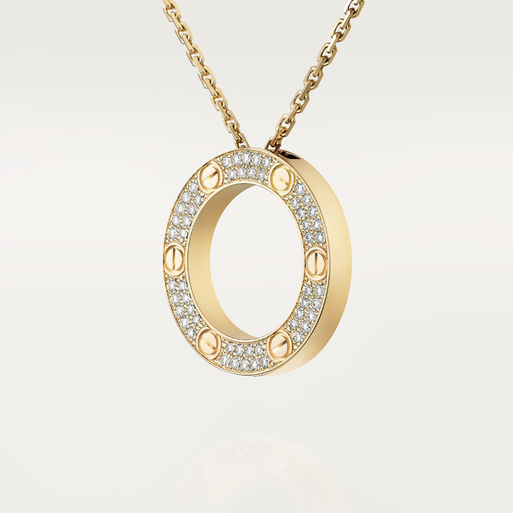 Carave Paris Pavé Love Circle Pendant Necklace