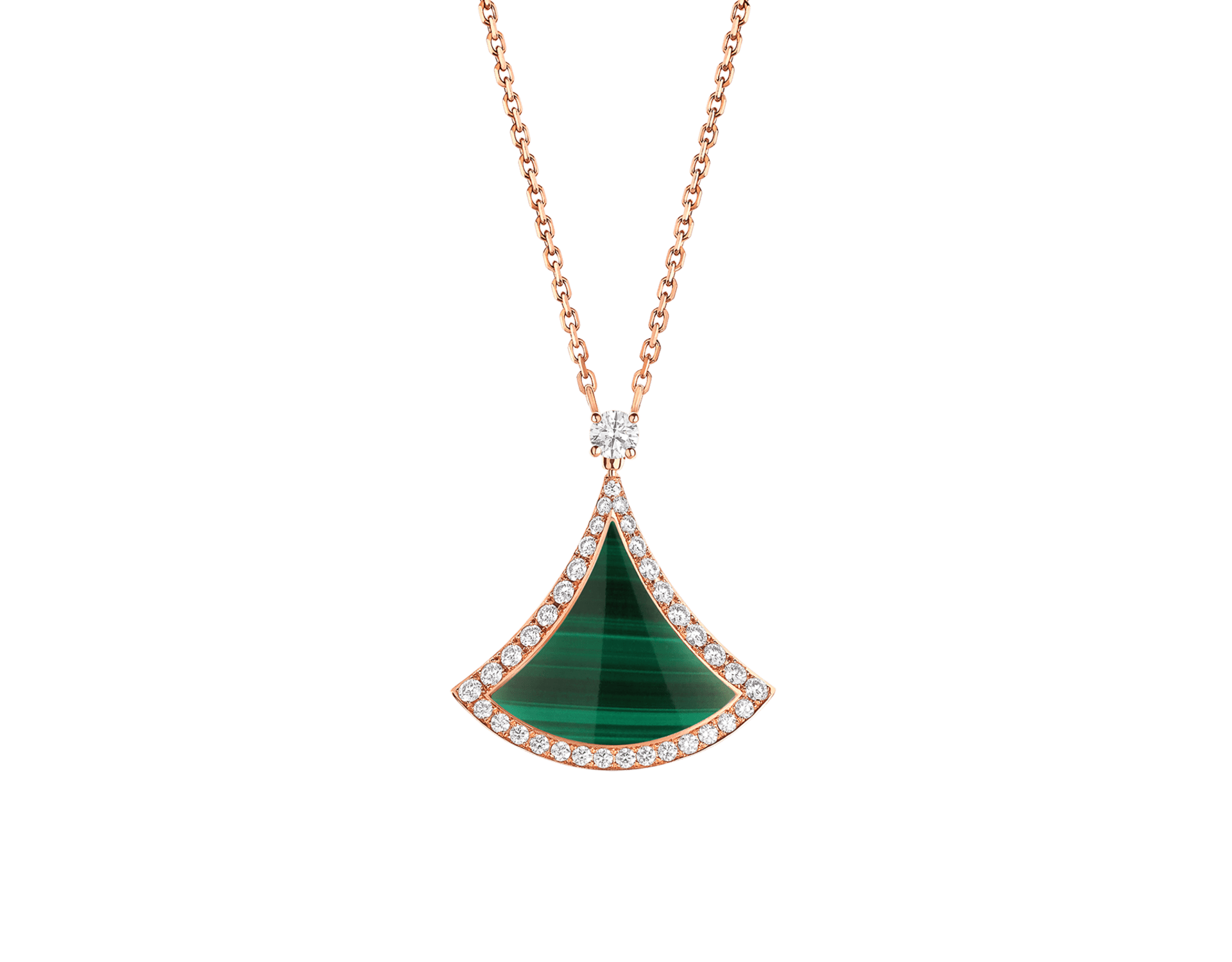 Carave Paris Pavé Mother of Pearl Fan Pendant Necklace
