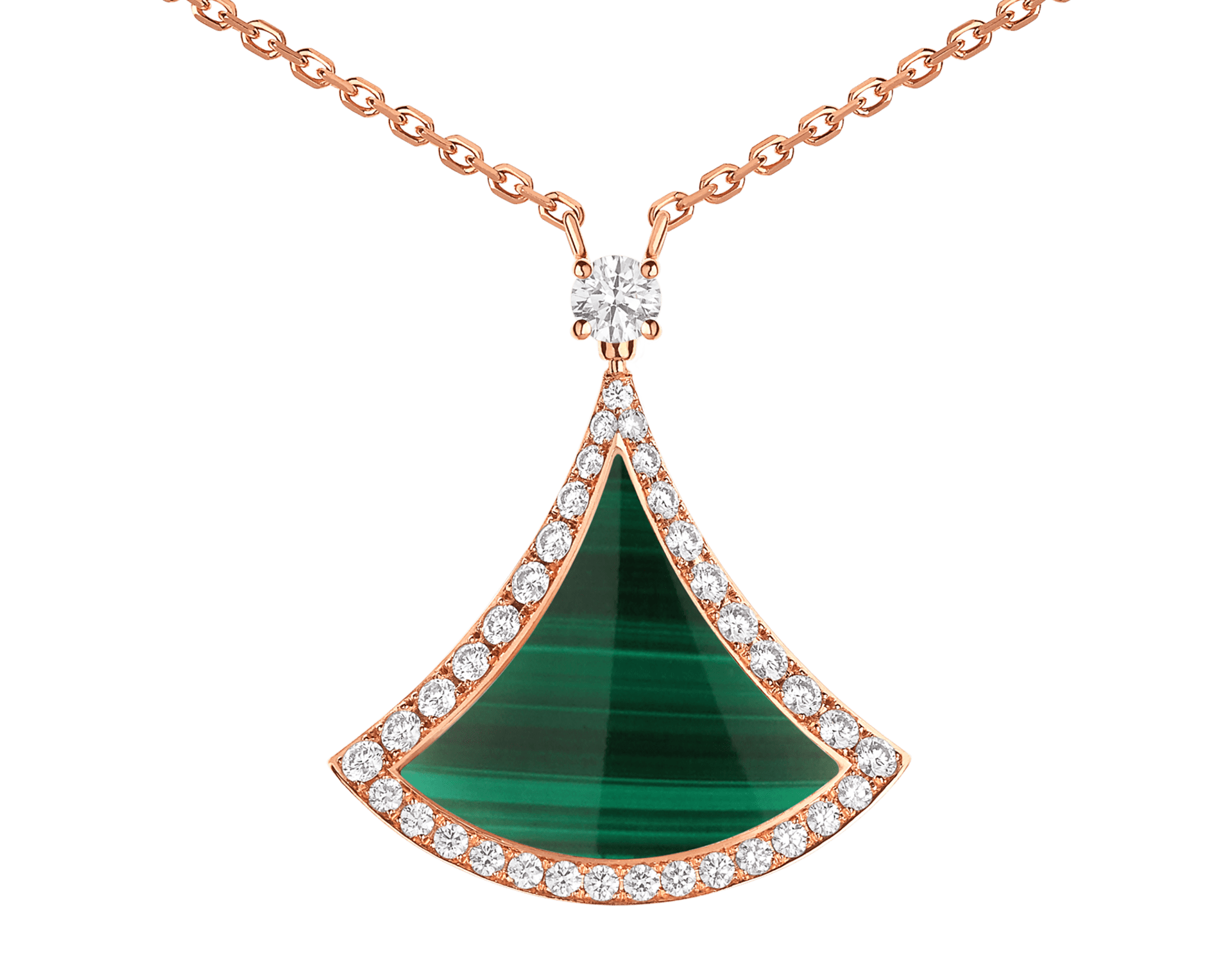 Carave Paris Pavé Mother of Pearl Fan Pendant Necklace