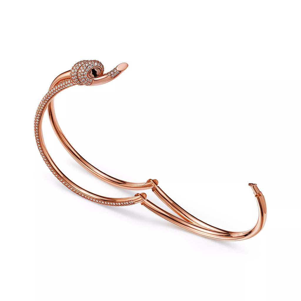 Carave Paris Pavé Nail Rose Gold Bangle Bracelet