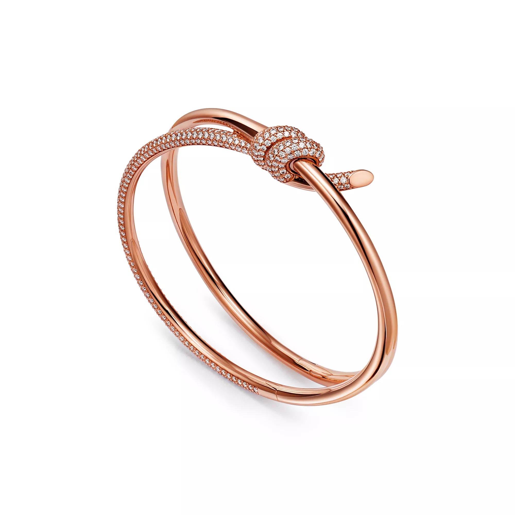 Carave Paris Pavé Nail Rose Gold Bangle Bracelet