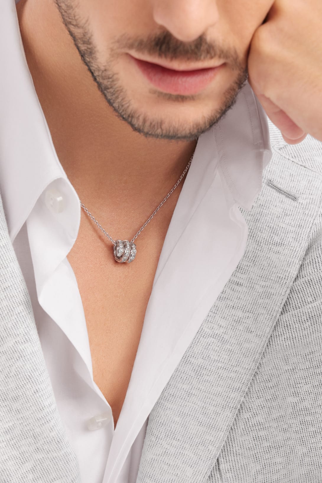 Carave Paris Pavé Serpentine Coil Pendant Necklace