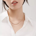 Carave Paris Pavé Smile Bar Necklace in Rose Gold
