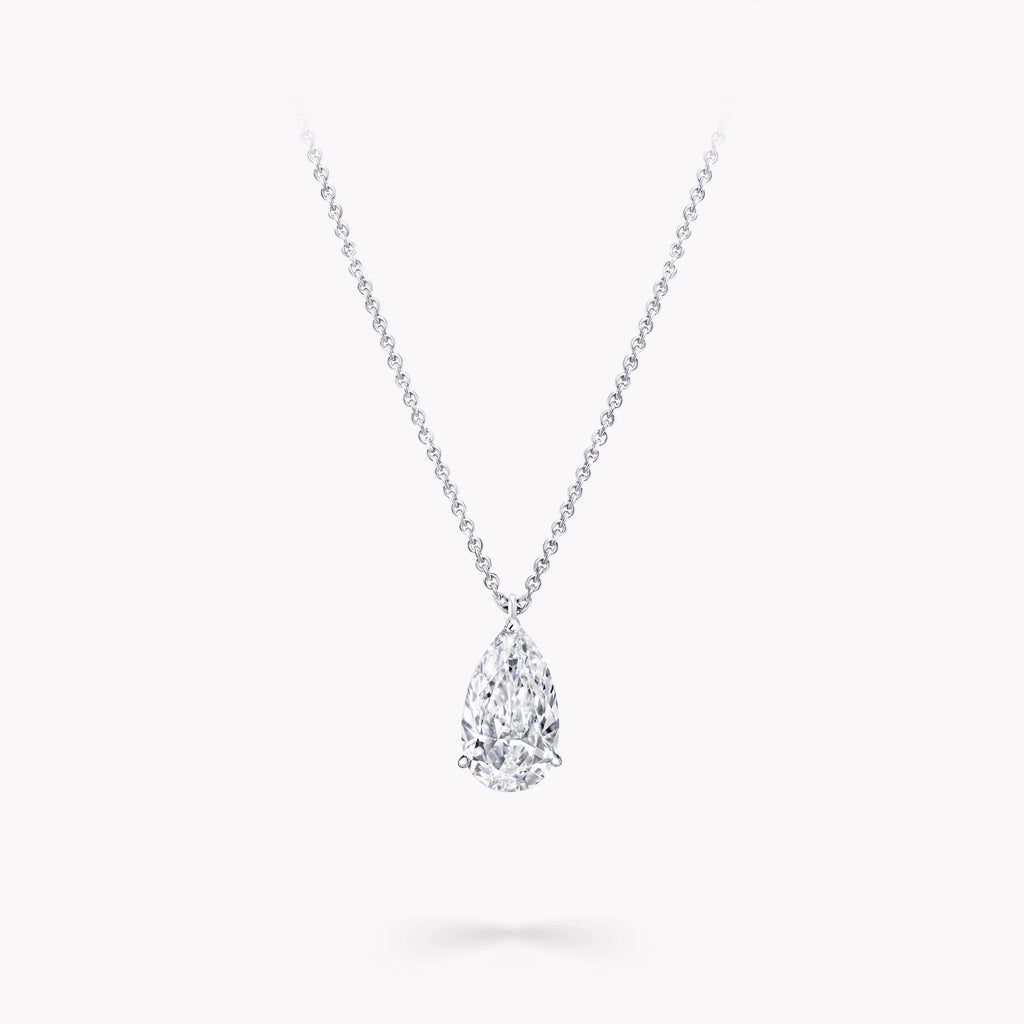 Carave Paris Pear Cut Solitaire Diamond Pendant Necklace