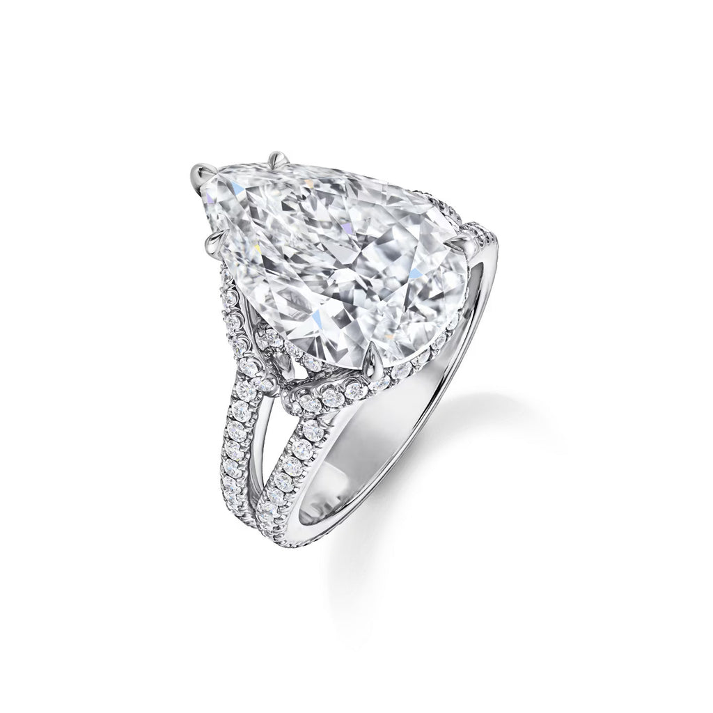 Carave Paris Pear Cut Split Shank Diamond Ring