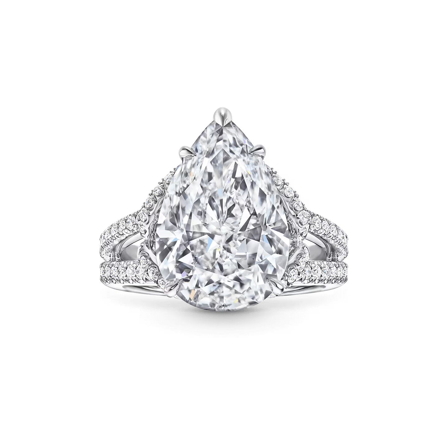 Carave Paris Pear Cut Split Shank Diamond Ring