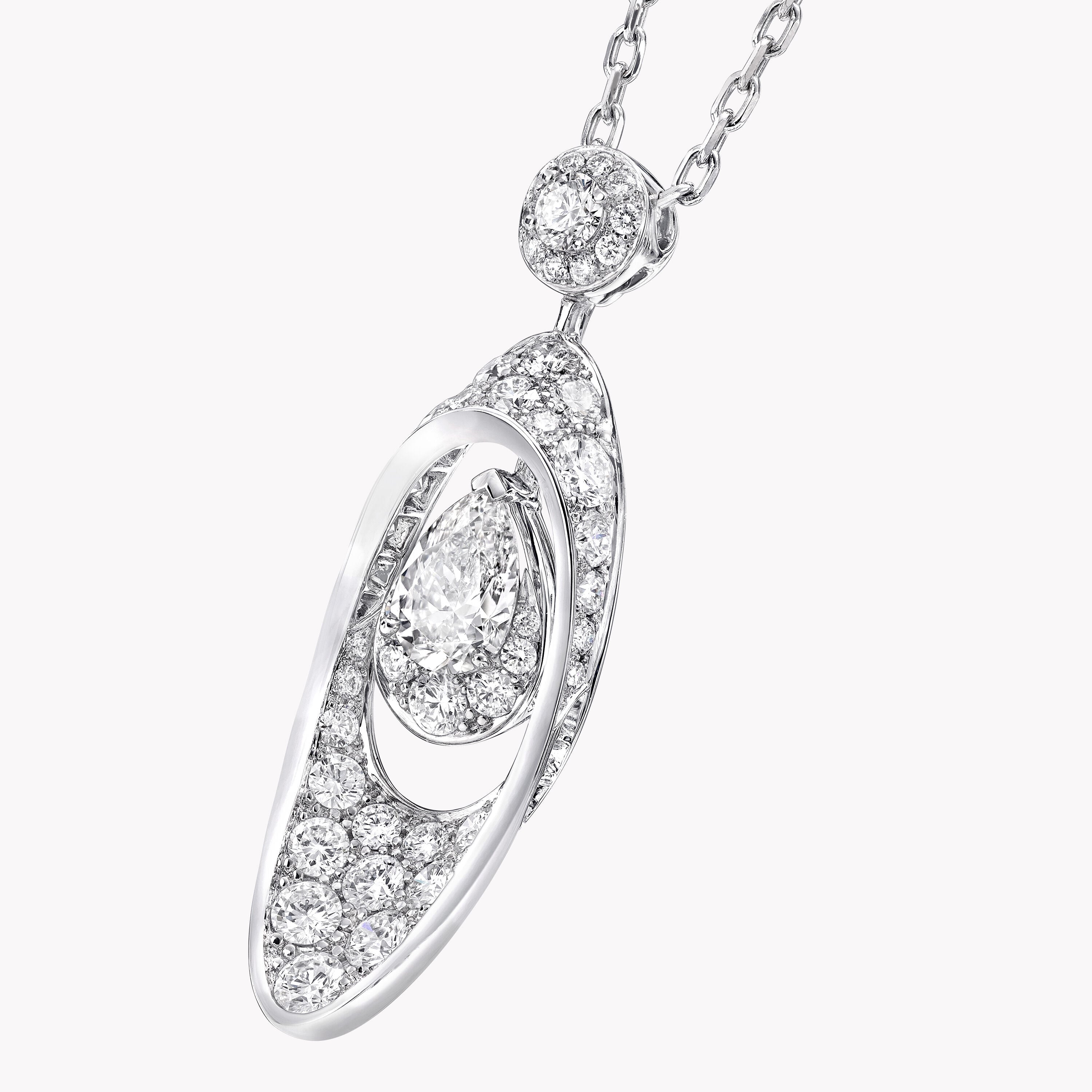 Carave Paris Pear Diamond Drop Pendant Necklace