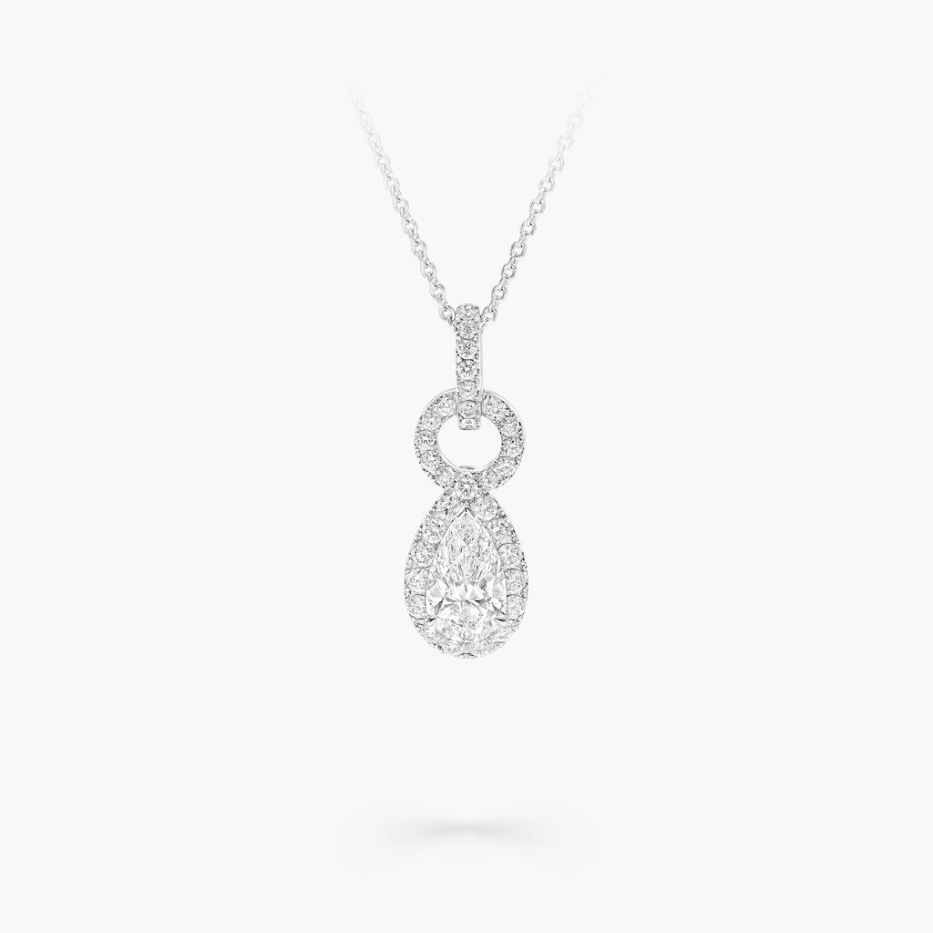 Carave Paris Pear Halo Diamond Pendant Necklace