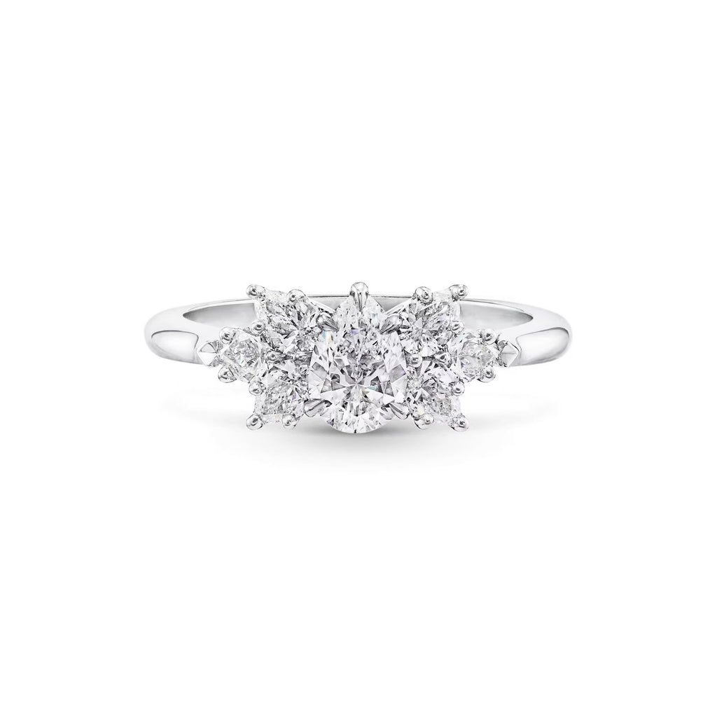 Carave Paris Pear Shaped Cluster Diamond Engagement Ring