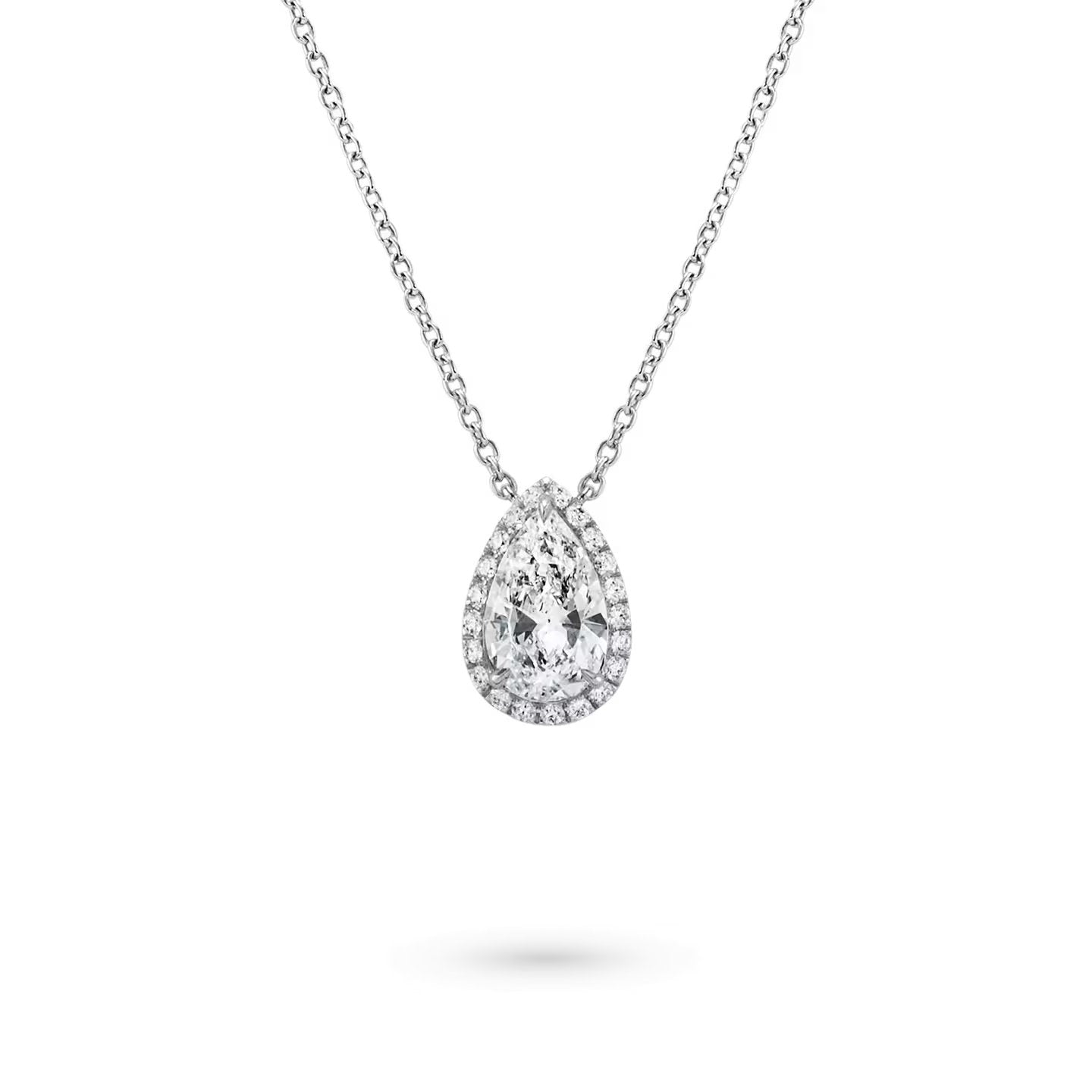 Carave Paris Pear Shaped Diamond Micropavé Pendant Necklace