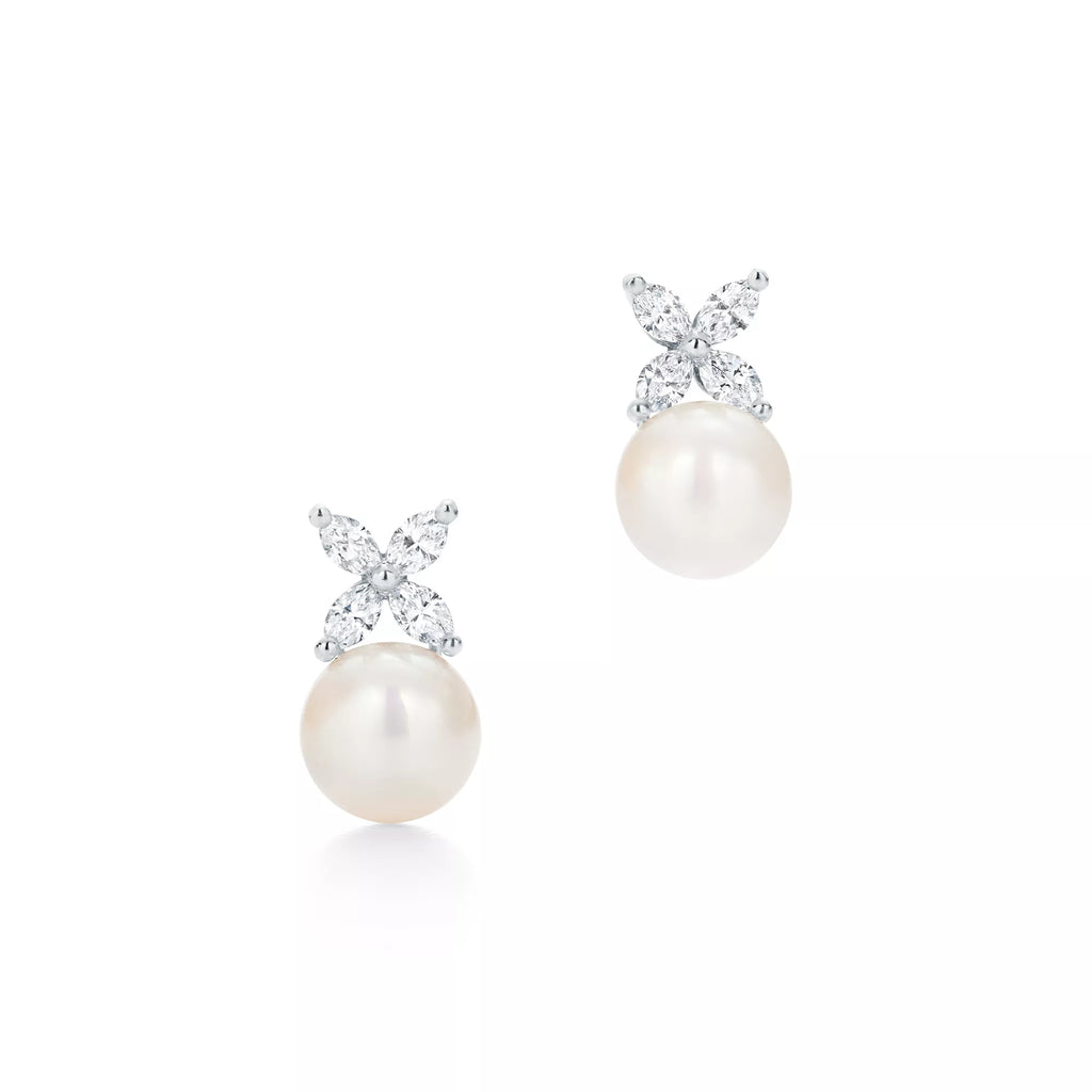 Carave Paris Pearl & Marquise Floral Drop Earrings