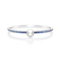 Carave Paris Pearl & Blue Sapphire Bangle Bracelet