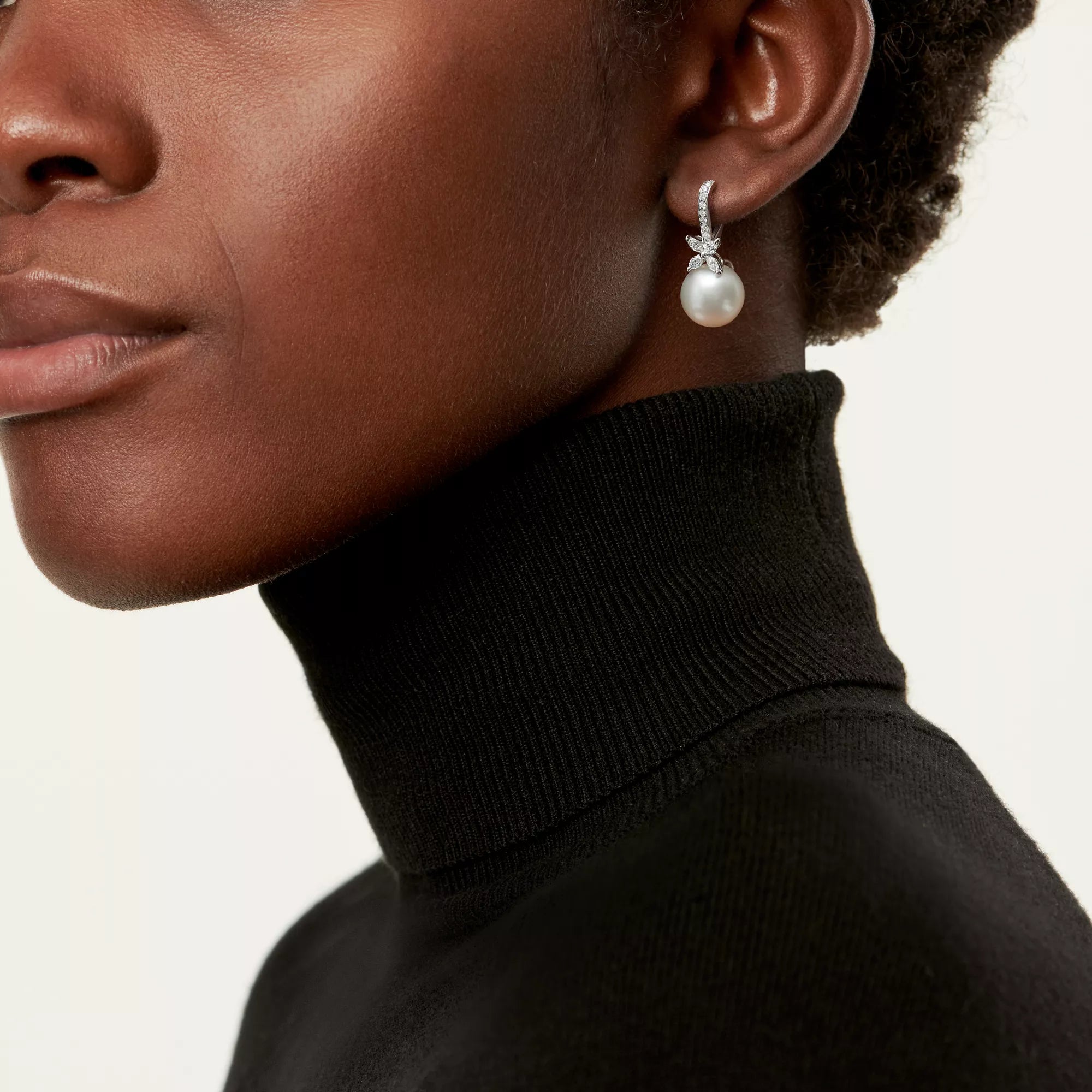 Carave Paris Pearl Butterfly Drop Hoop Earring