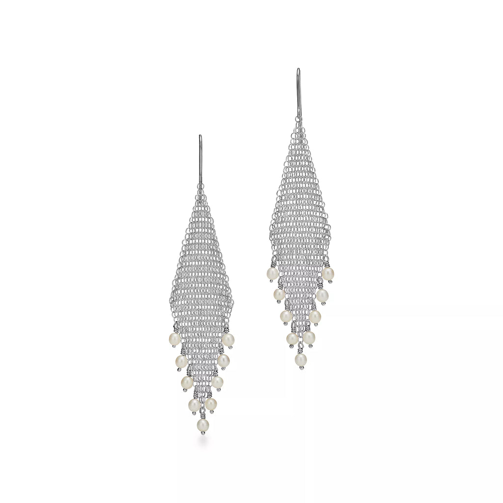 Carave Paris Pearl Cascade Mesh Drop Earring