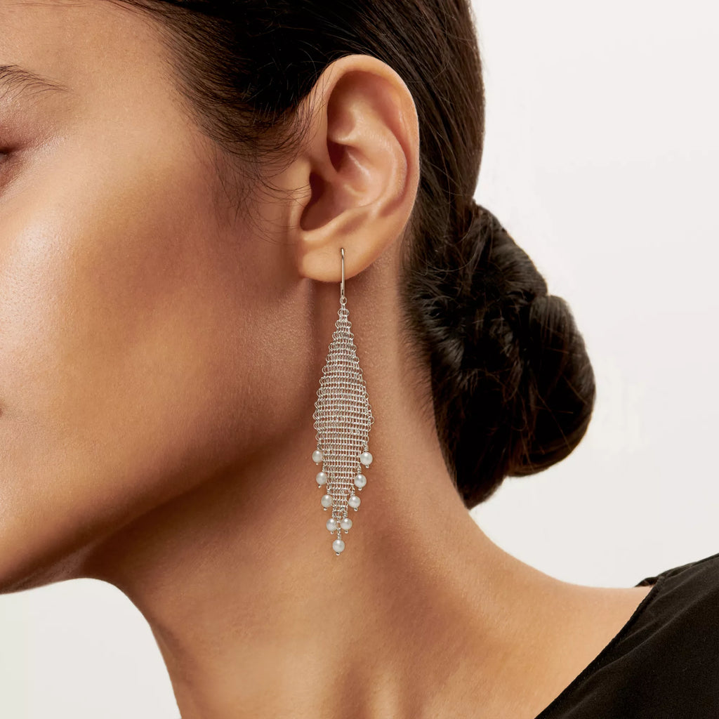 Carave Paris Pearl Cascade Mesh Drop Earring