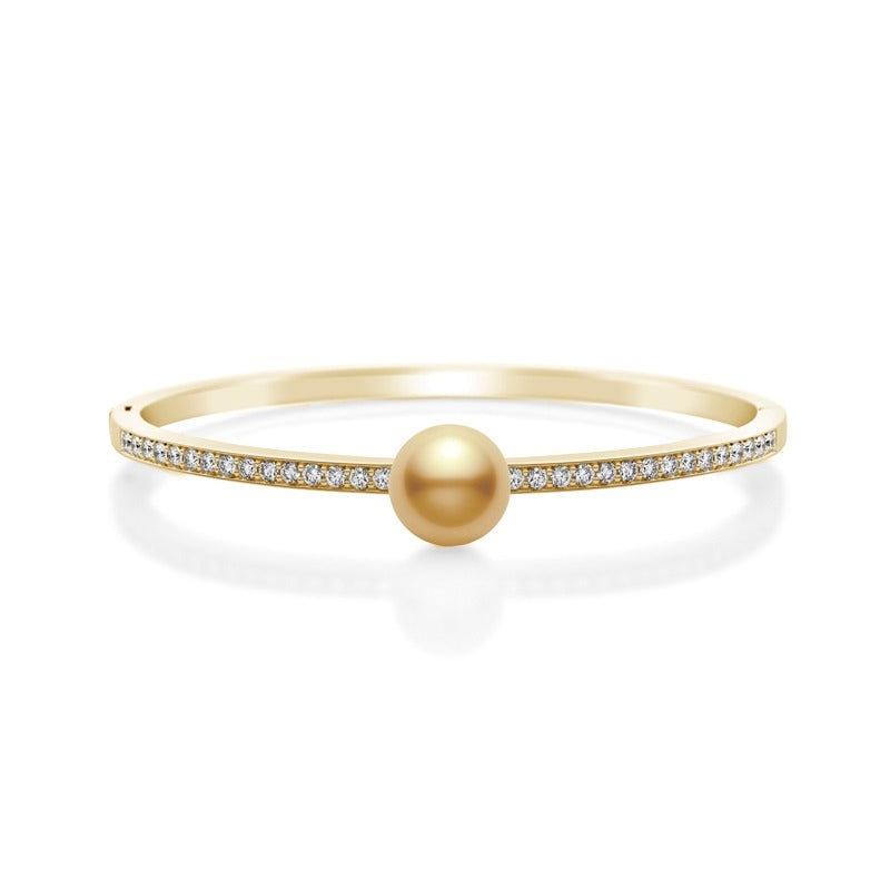 Carave Paris Pearl & Diamond Bangle Bracelet