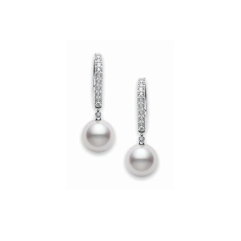 Carave Paris Pearl Diamond Hoop Earrings