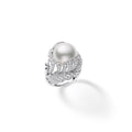 Carave Paris Pearl Feather Diamond Cocktail Ring