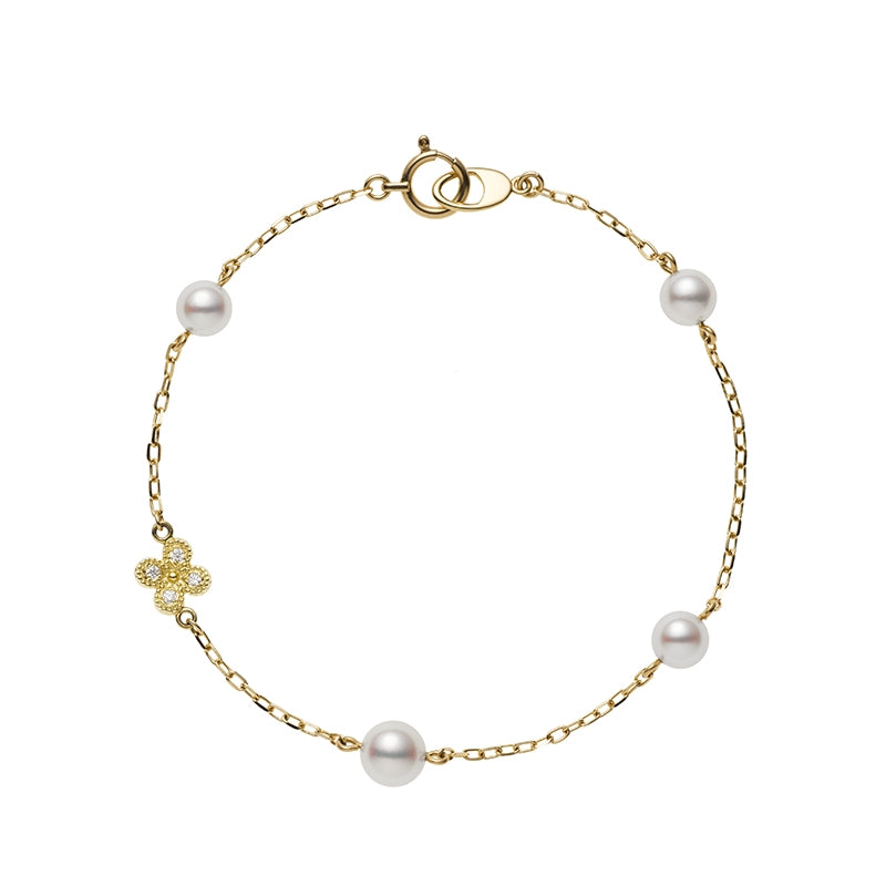 Carave Paris Pearl & Floral Motif Chain Bracelet