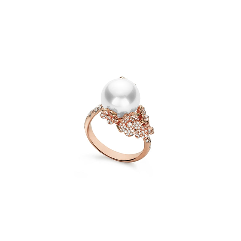 Carave Paris Pearl Floral Pavé Ring