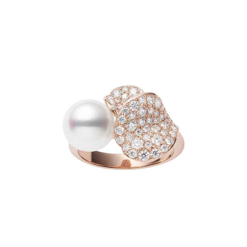 Carave Paris Pearl Pavé Leaf Statement Ring