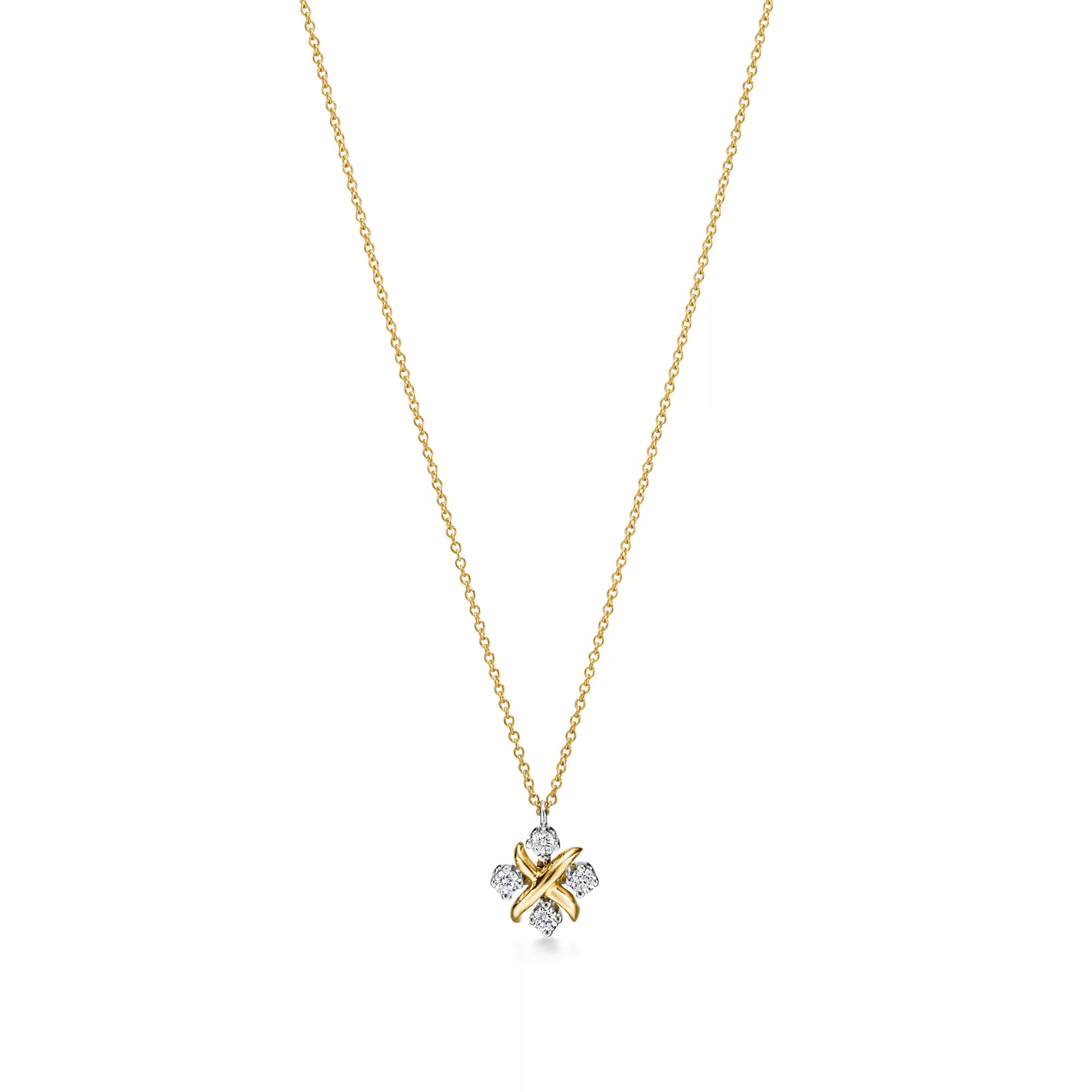 Carave Paris Blue Gemstone Floral Clover Pendant Necklace