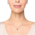 Carave Paris Petite Sapphire Floral Diamond Pendant Necklace
