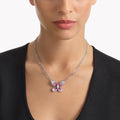 Carave Paris Pink Butterfly Diamond Pendant Necklace