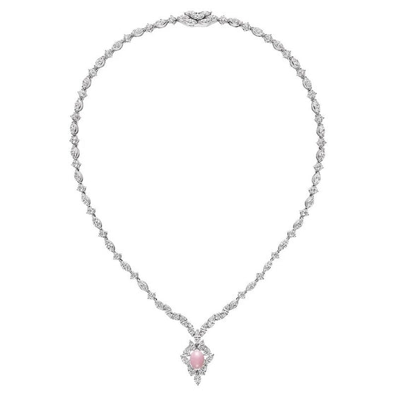 Carave Paris Pink Gem Vintage Pendant Necklace