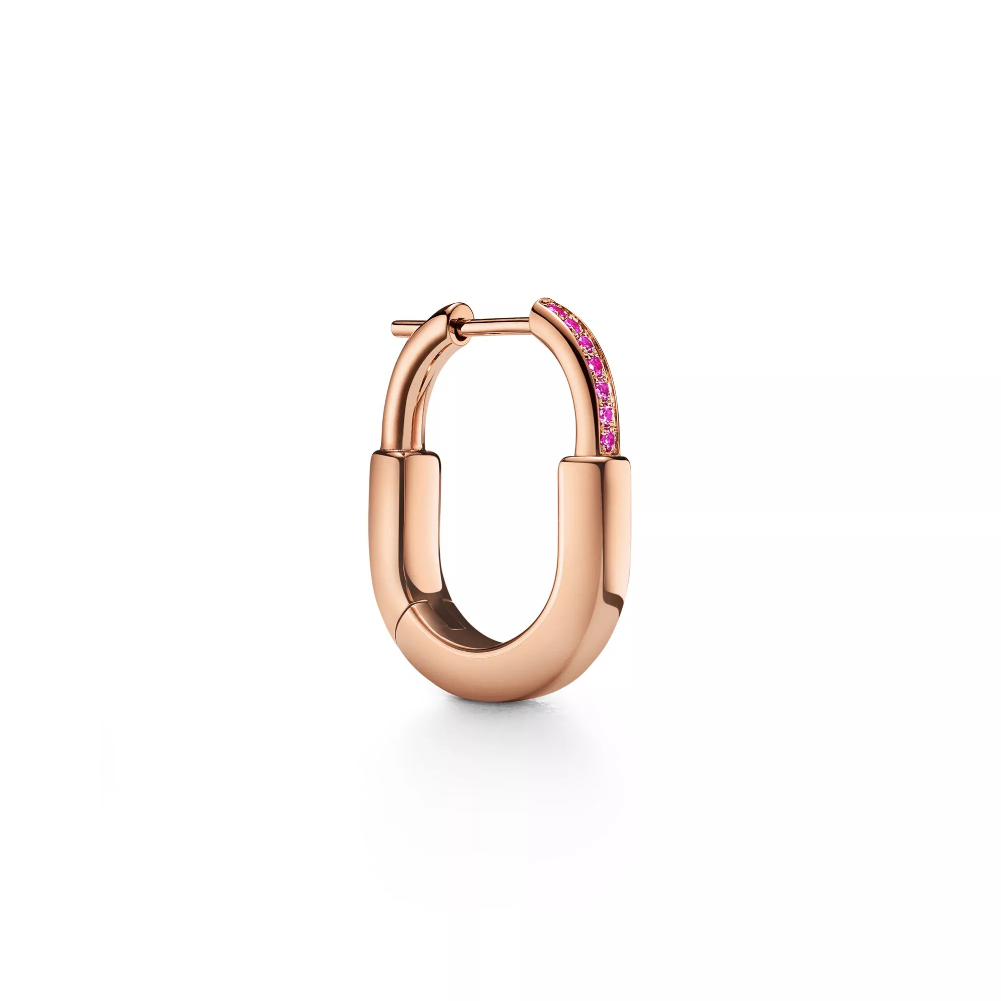 Carave Paris Pink Sapphire Oval Hoop Earring