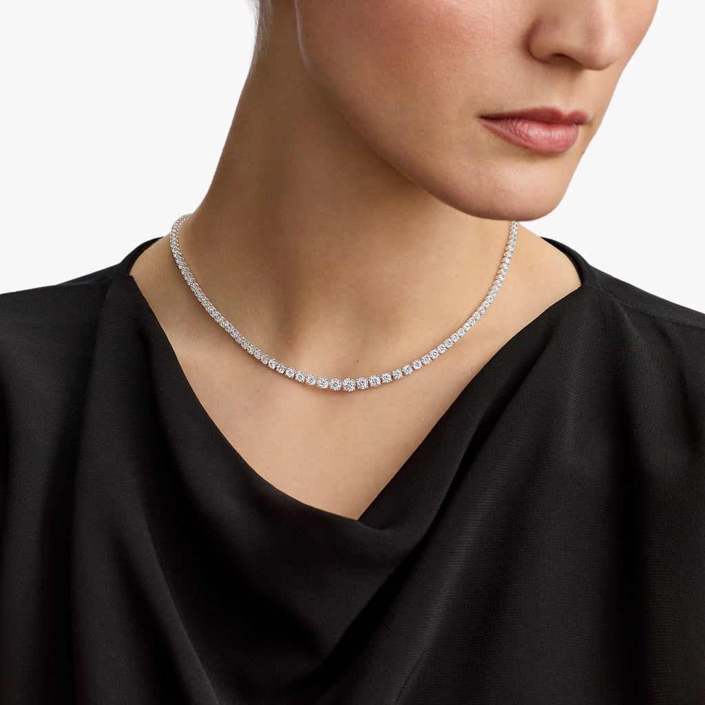Carave Paris Premium Round Diamond Tennis Necklace