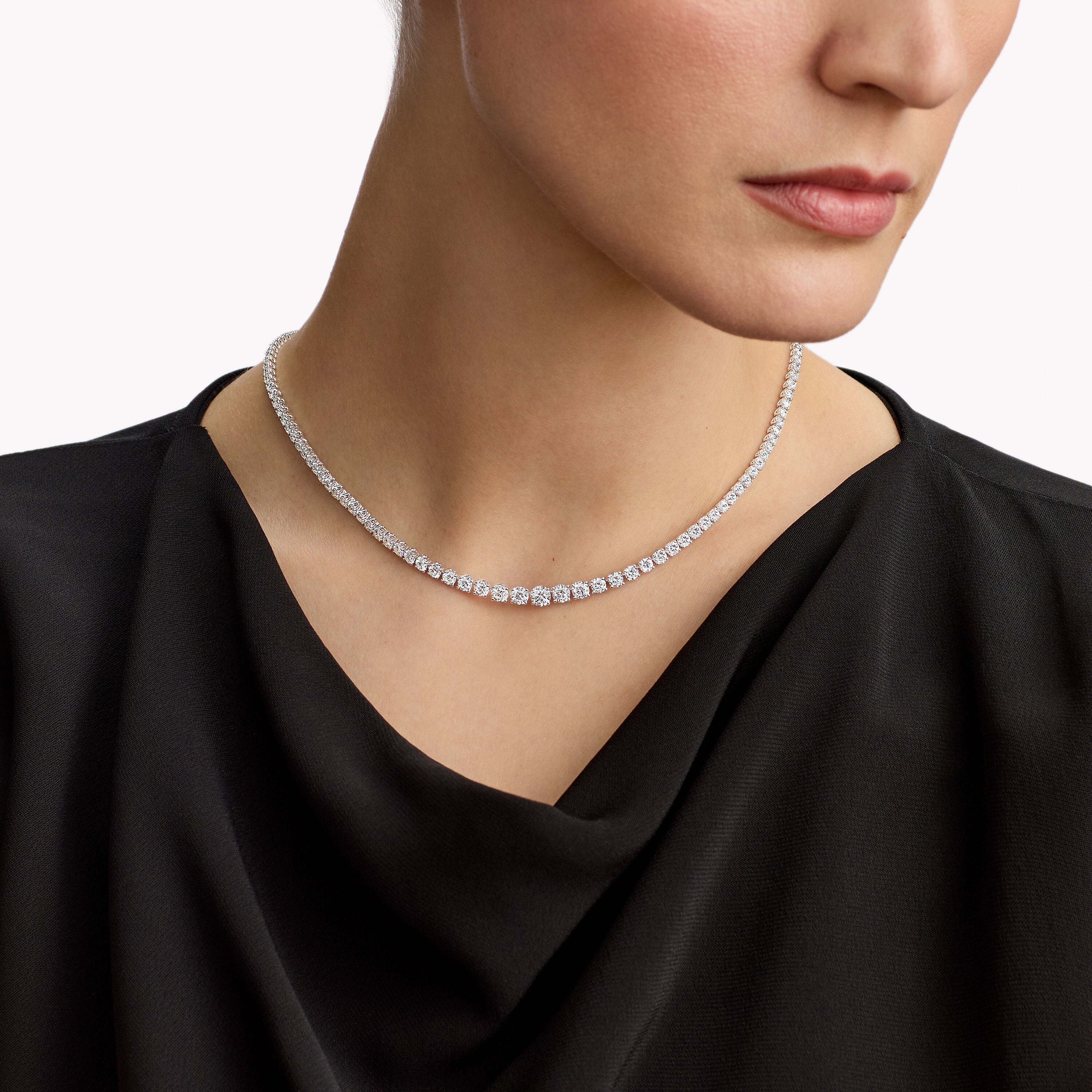 Carave Paris Premium Round Diamond Tennis Necklace