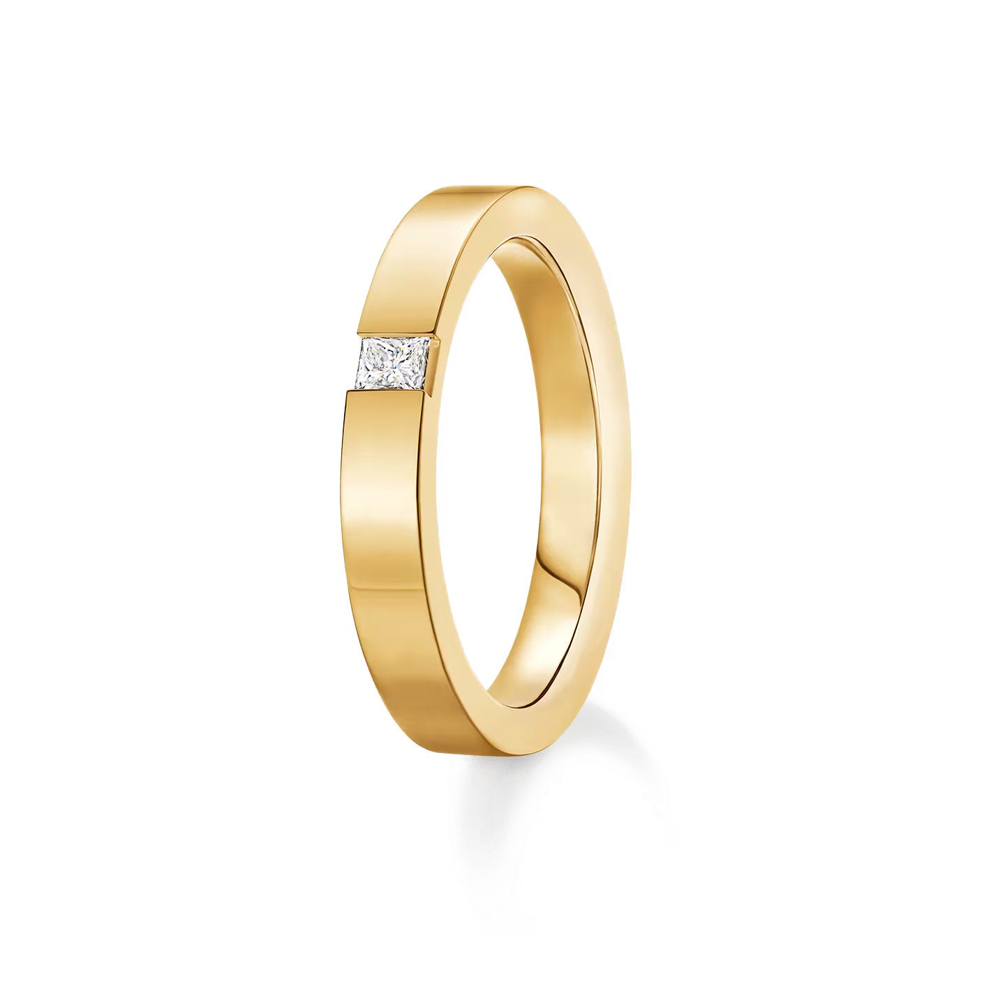 Carave Paris Princess Cut Single Diamond Wedding Band Rose Gold