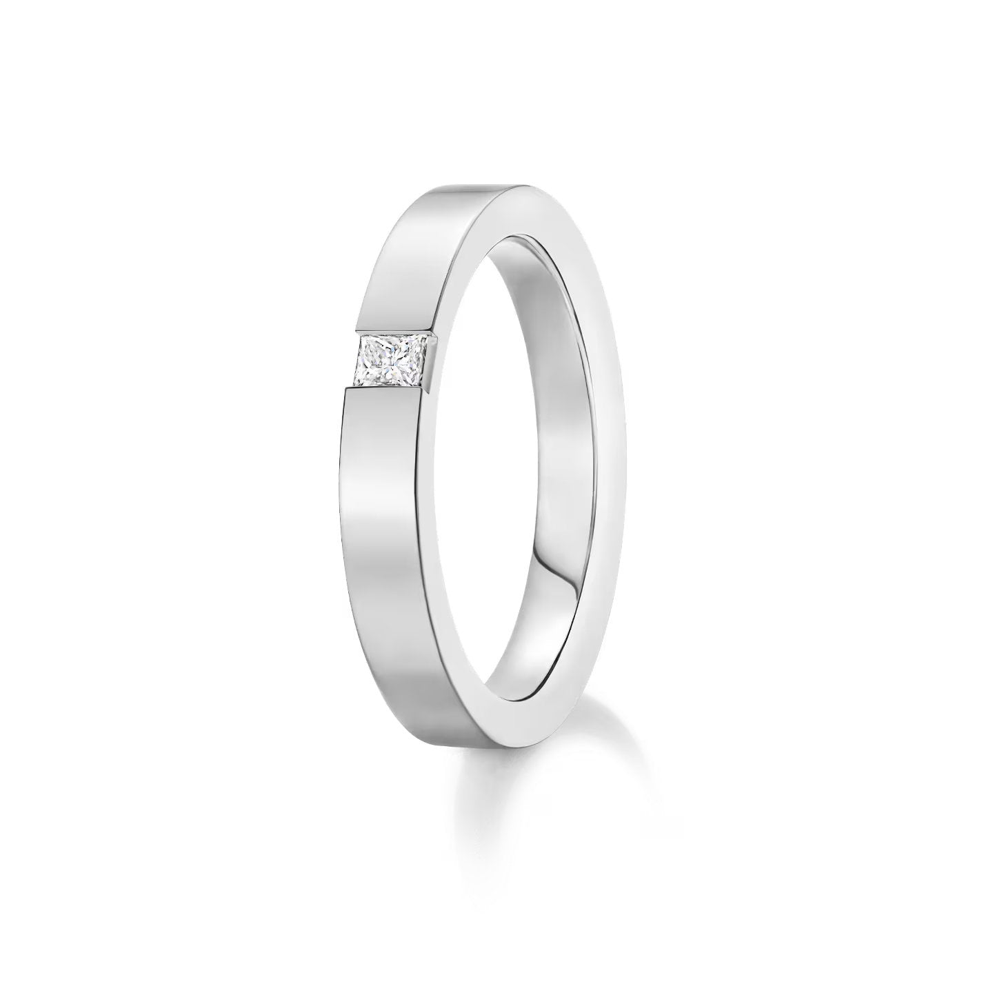 Carave Paris Princess Cut Single Diamond Wedding Band Rose Gold