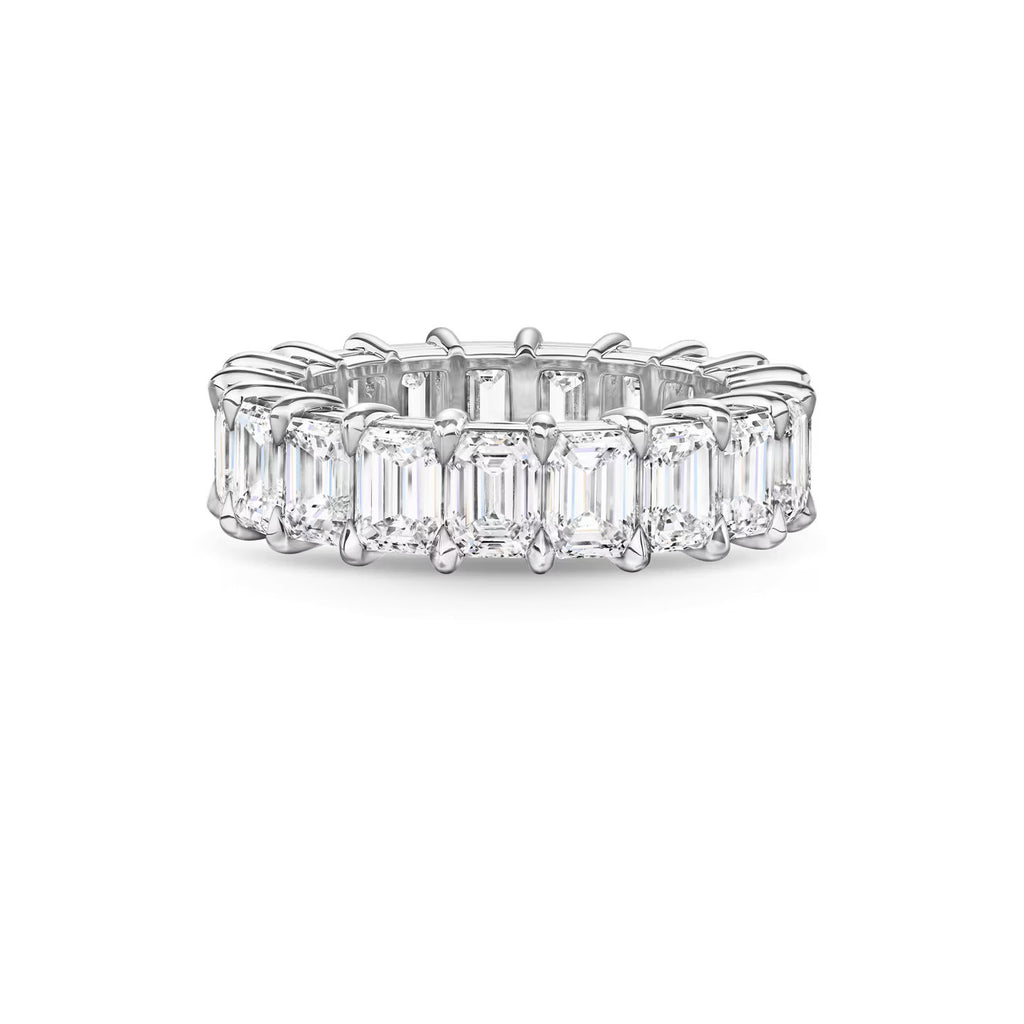Carave Paris Prong Set Emerald Cut Diamond Eternity Wedding Band