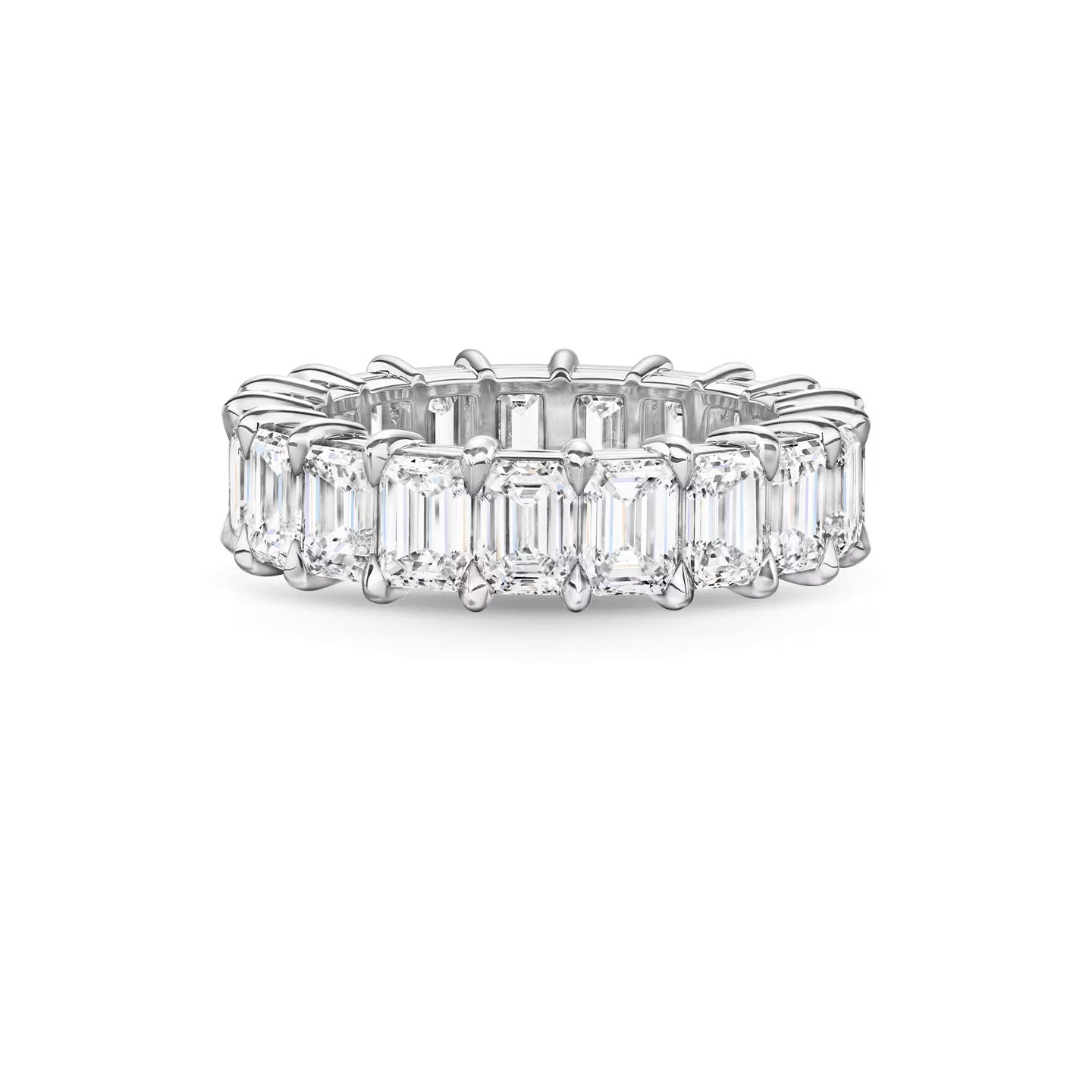 Carave Paris Prong Set Emerald Cut Diamond Eternity Wedding Band