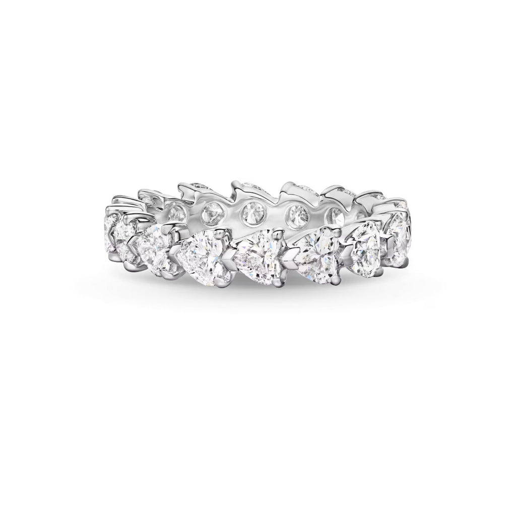 Carave Paris Prong Set Heart Shaped Diamond Eternity Wedding Band