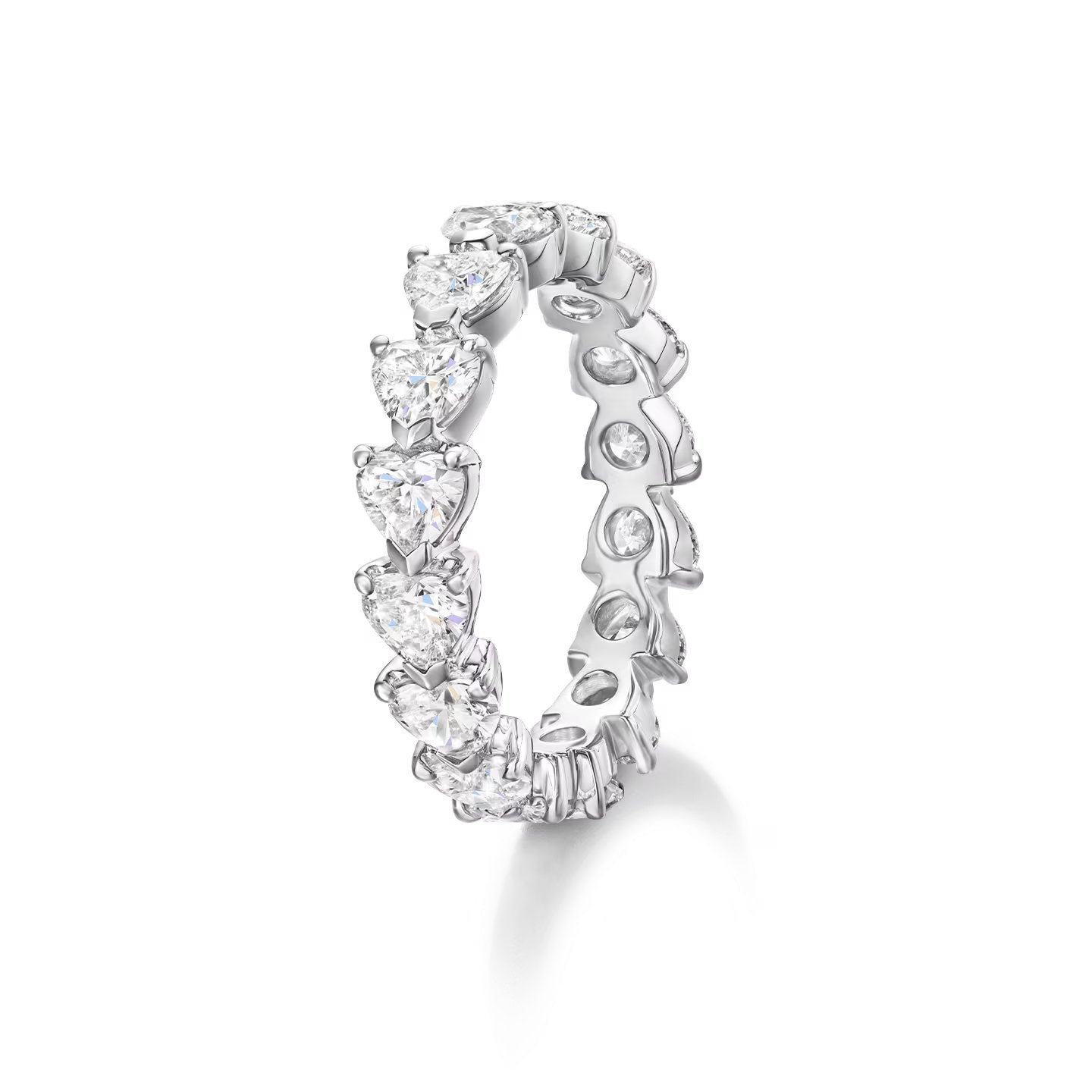 Carave Paris Prong Set Heart Shaped Diamond Eternity Wedding Band