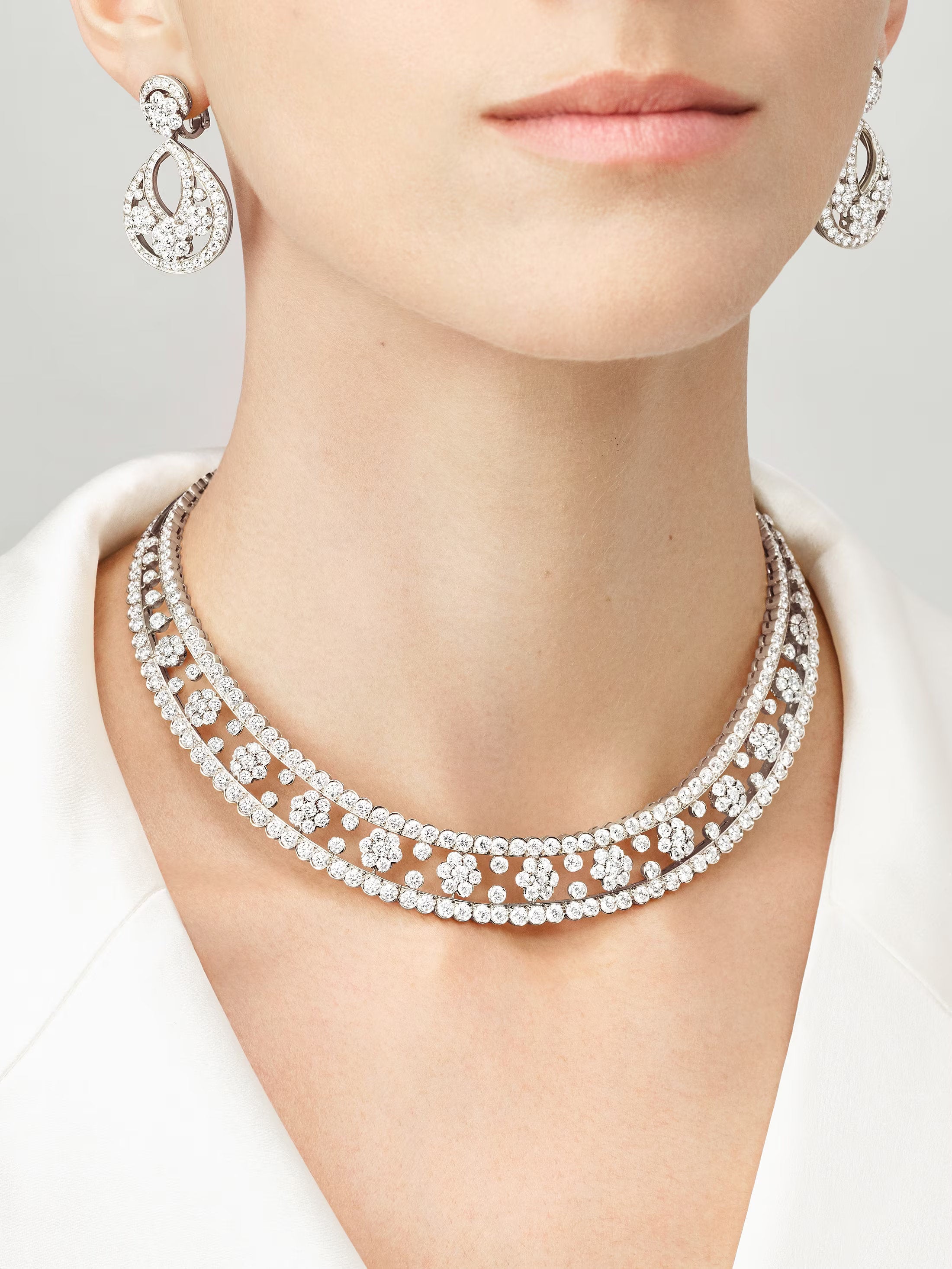 Carave Paris Radiant Floral Diamond Collar Necklace