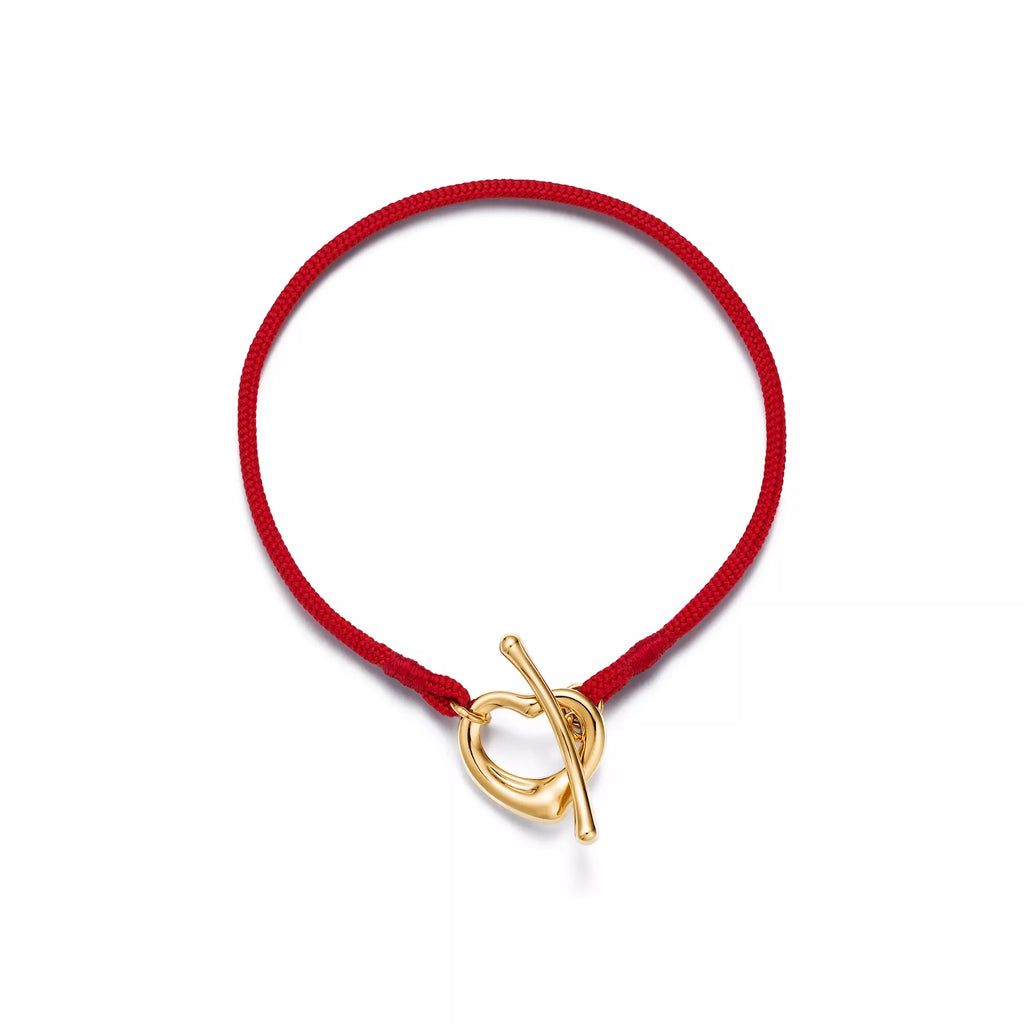 Carave Paris Red Cord Open Heart Gold Bracelet for Women