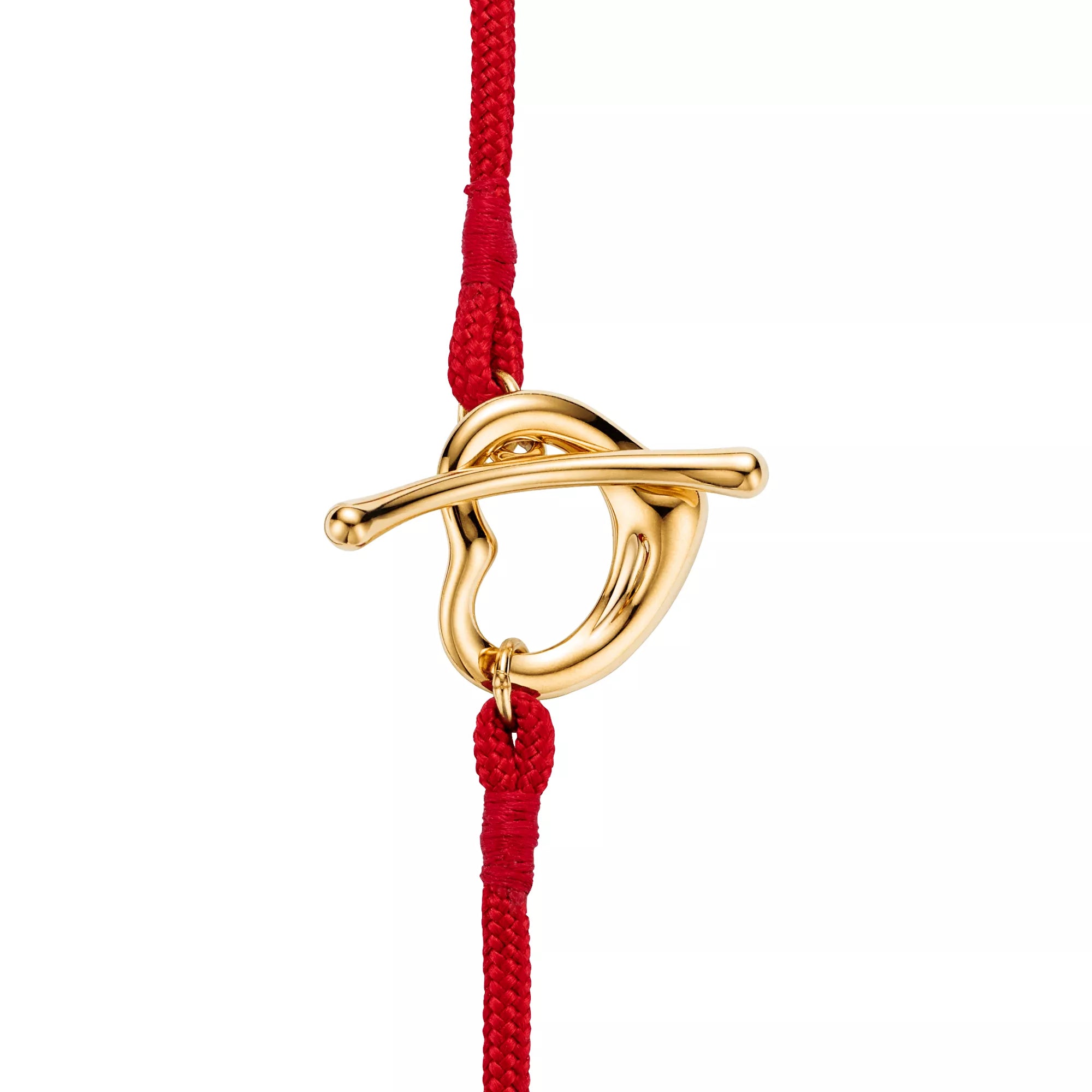 Carave Paris Red Cord Open Heart Gold Bracelet for Women