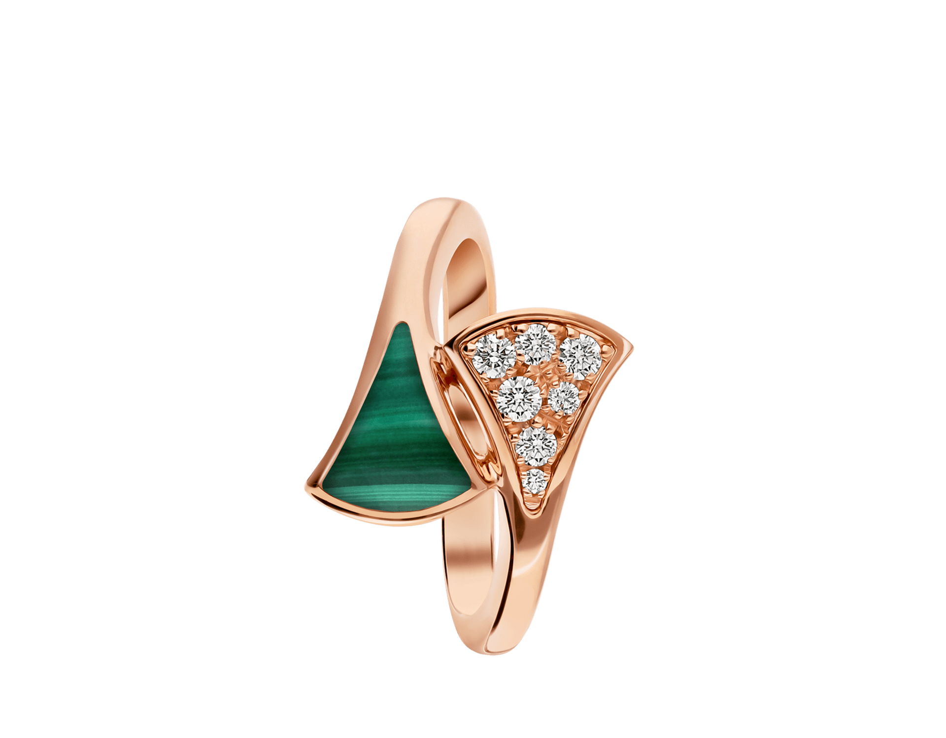 Carave Paris Red Enamel Fan Motif Open Ring
