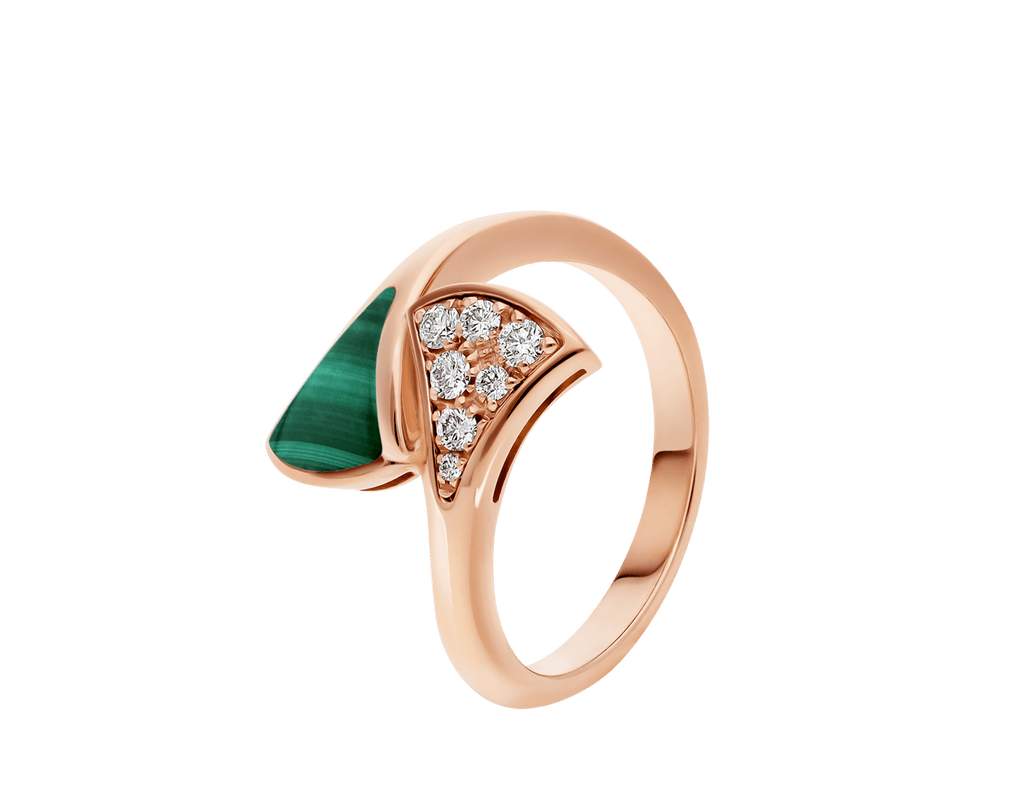 Carave Paris Red Enamel Fan Motif Open Ring
