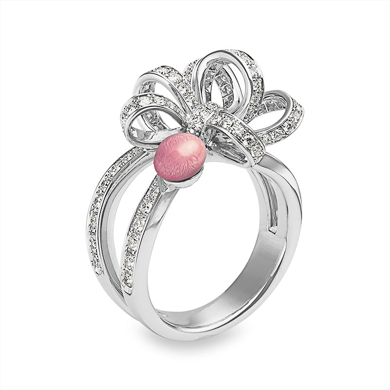 Carave Paris Ribbon Pink Gemstone Statement Ring