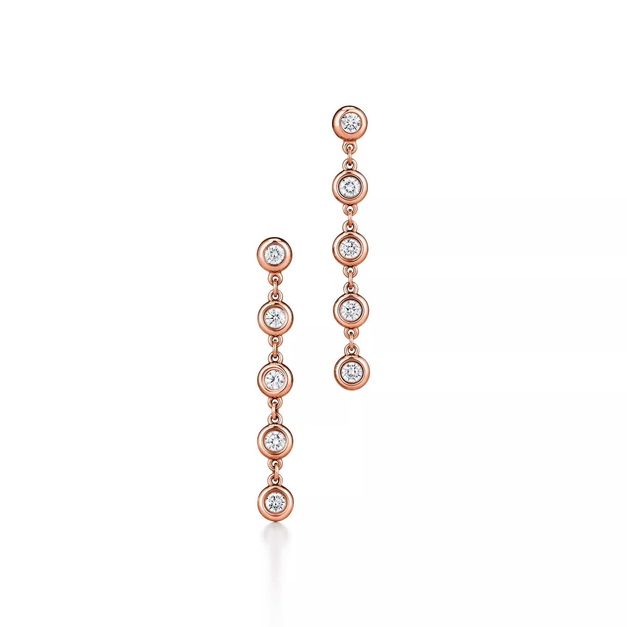 Carave Paris Rose Gold Bezel Crystal Linear Drop Earrings