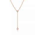 Carave Paris Bezel Set Drop Necklace in Rose Gold