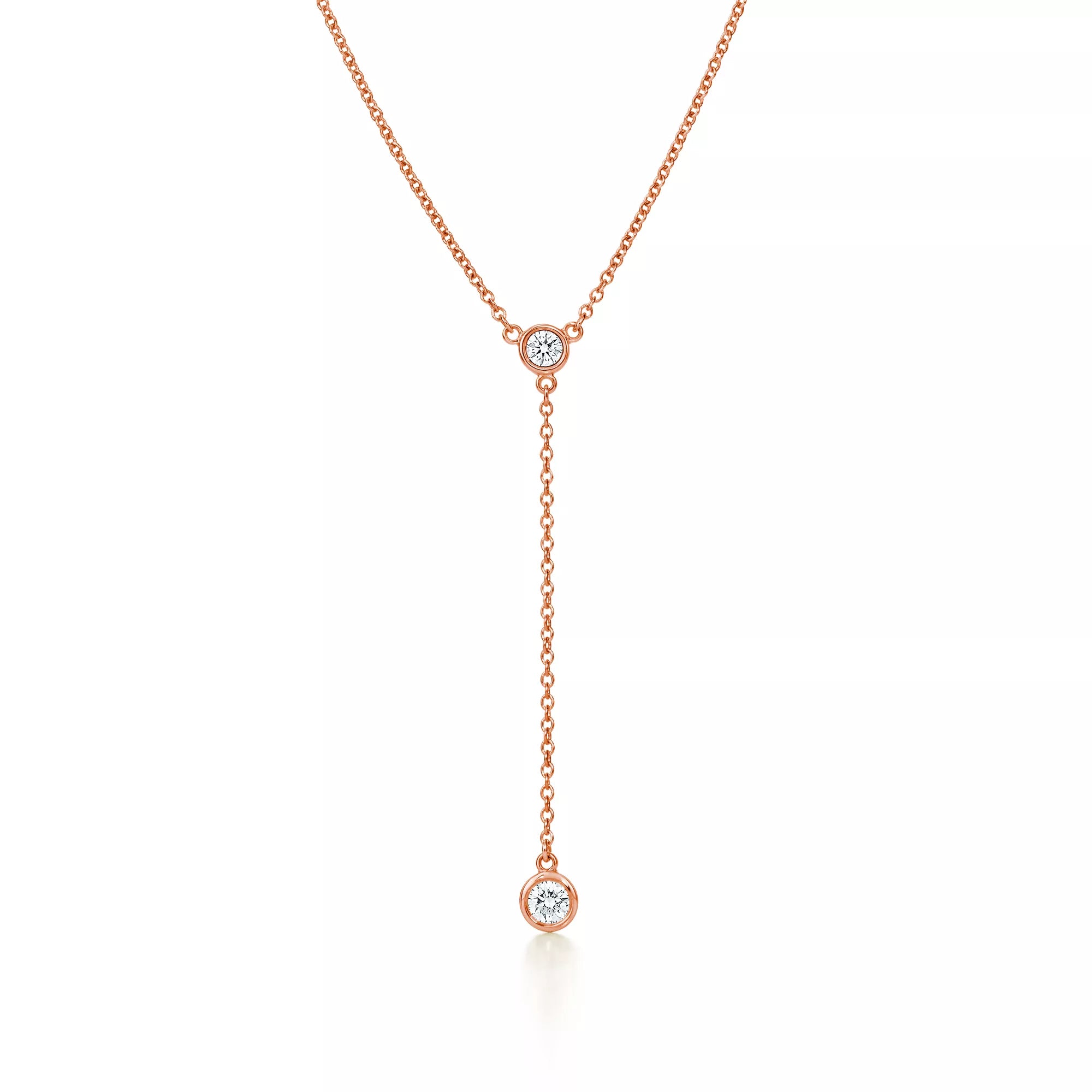 Carave Paris Bezel Set Drop Necklace in Rose Gold