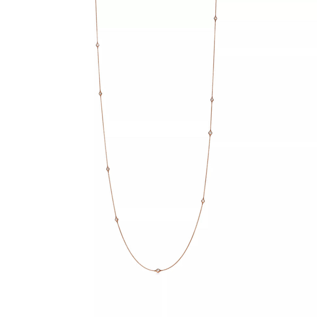 Carave Paris Bezel Set Triple Station Necklace in Rose Gold