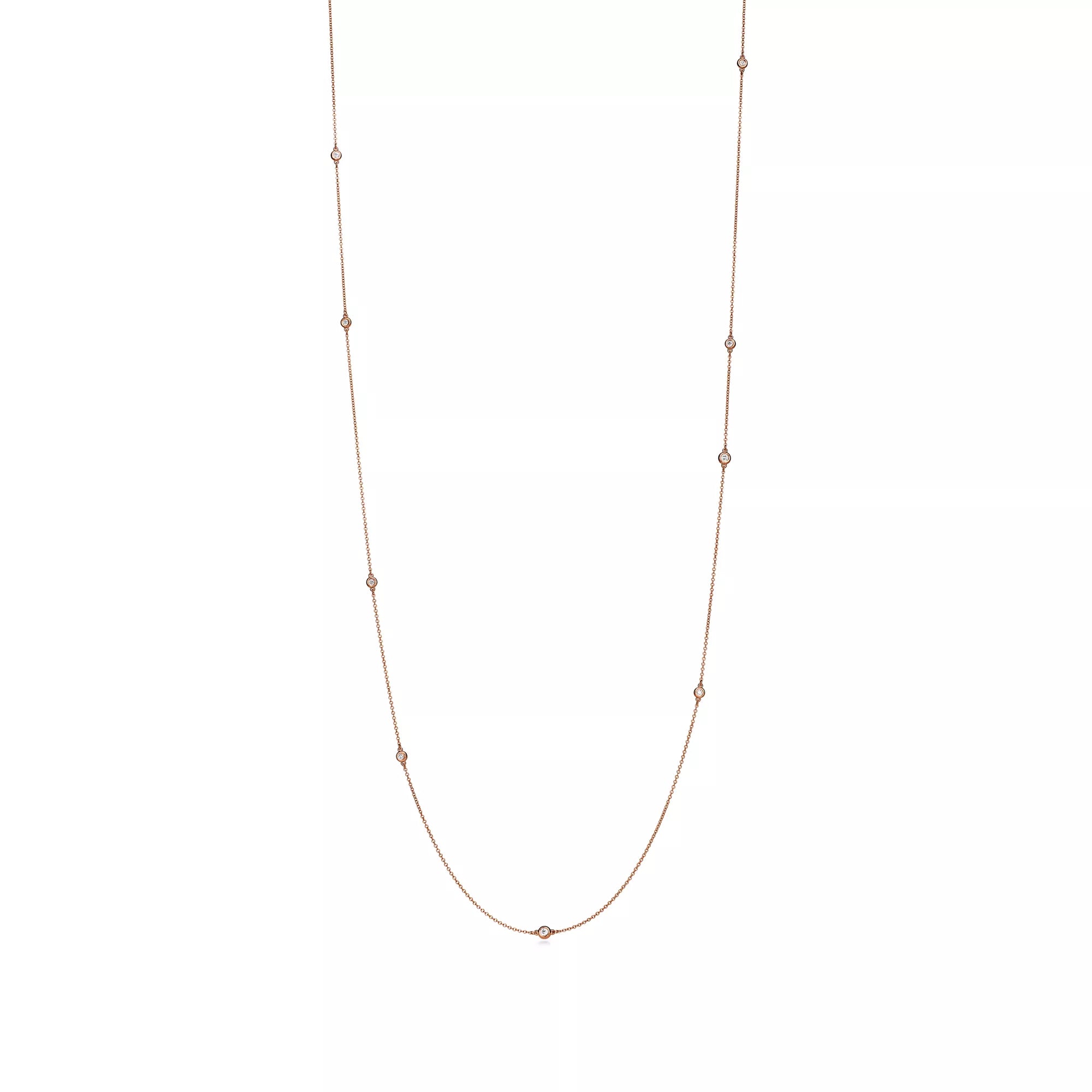 Carave Paris Bezel Set Triple Station Necklace in Rose Gold