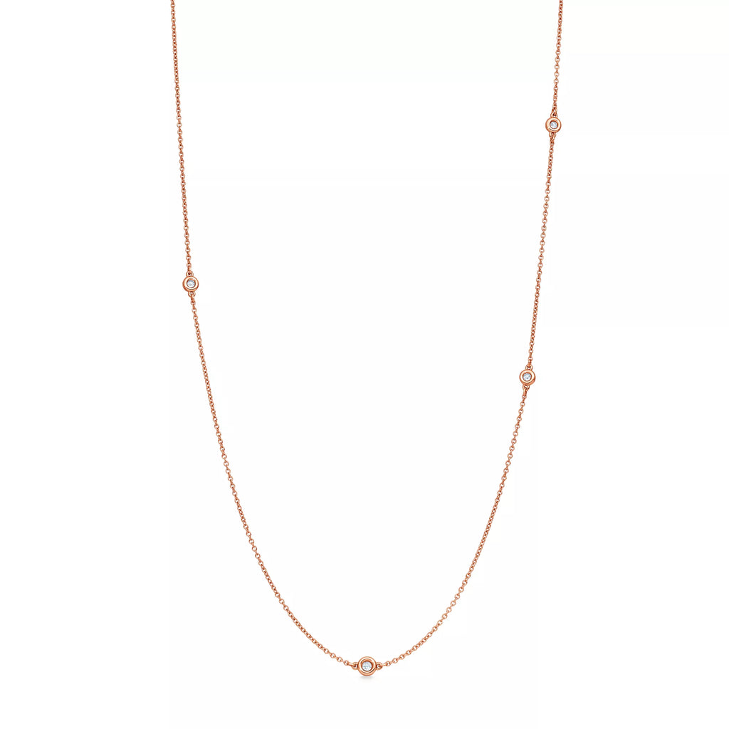 Carave Paris Bezel Set Triple Station Necklace in Rose Gold